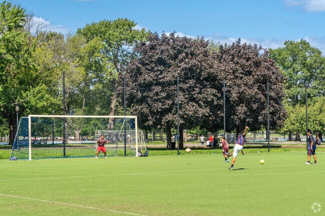 Flushing Meadows Corona Park is filled with soccer fields which are used year round.