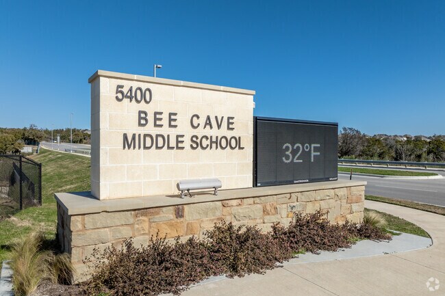 Bee Cave Middle School can be found in the Falcon Head West neighborhood of Bee Cave, Texas.