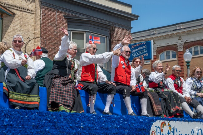 Syttende Mai Festival in Stoughton celebrates the city's strong Norwegian roots with a parade.