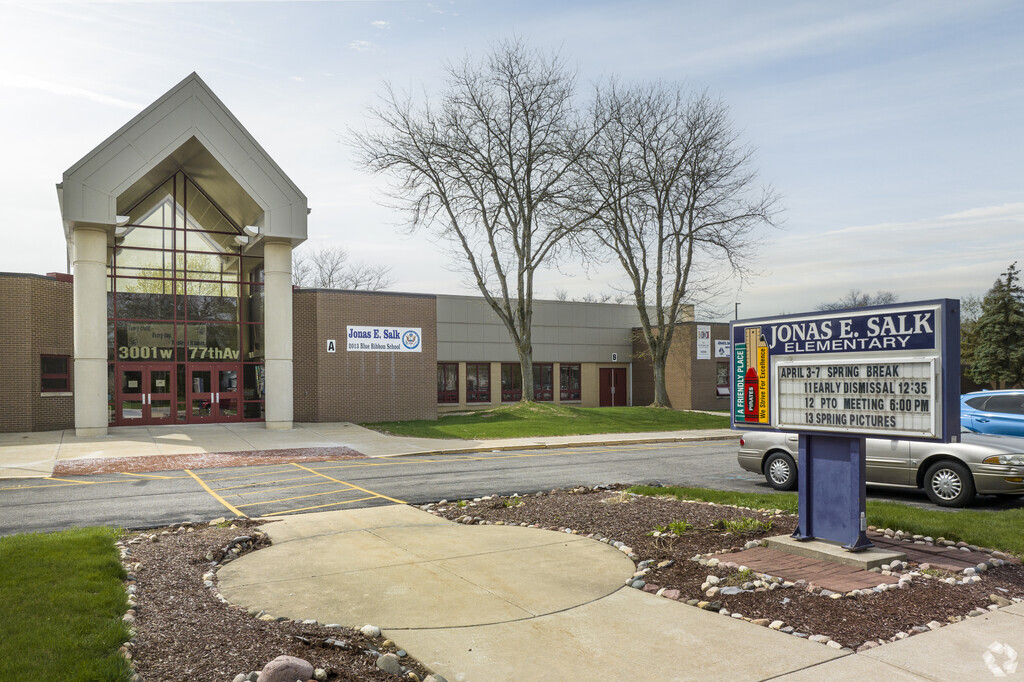 Jonas E Salk Elementary School Entrance.
