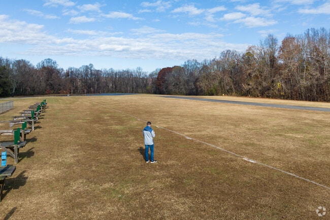 A pilot flying her model airplane in Hobby Park.
