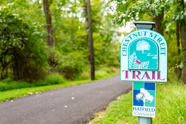 Enjoy a serene walk on the Chestnut Street trail in Hatfield.
