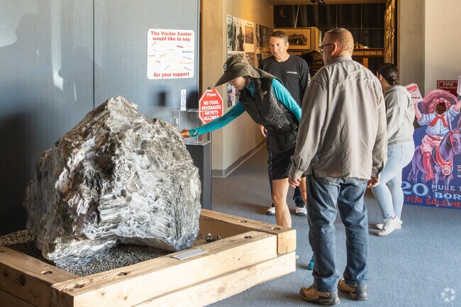 A Boron-Desert Lake couple visits the Borax Mine Visitors Center north of town.