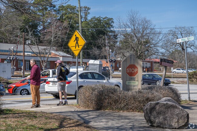 Locals utilize the PATH network to enjoy the main streets of Stone Mountain without cars.