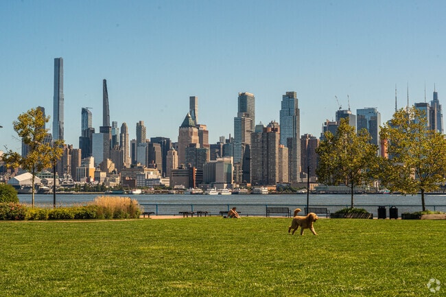 The waterfront park in Weehawken is a great place to bring your dog or your children.