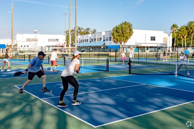 Pickleball opportunities are found in the Lake Charleston neighborhood of Green Acres, FL.