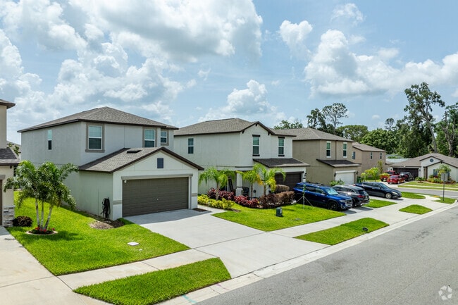Two-story contemporary homes are common across Zephyrhills West.