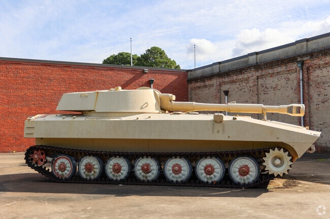 This tank is a clue that there are several military bases in the Chestnut area.