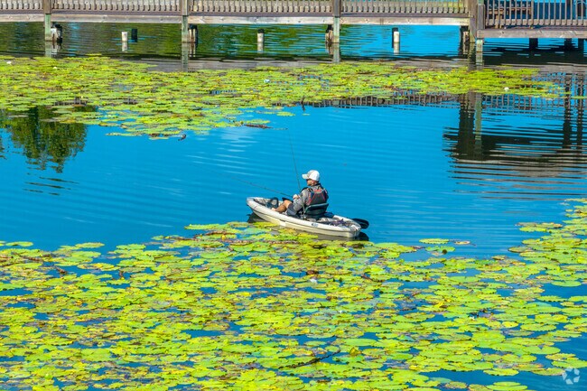 A Windermere resident enjoys daily fishing with direct lake access.