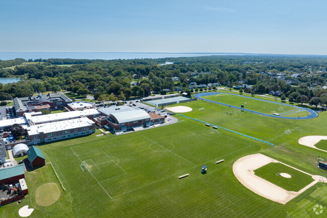 Play soccer or baseball on the fields at the Mattituck Junior Senior High School.