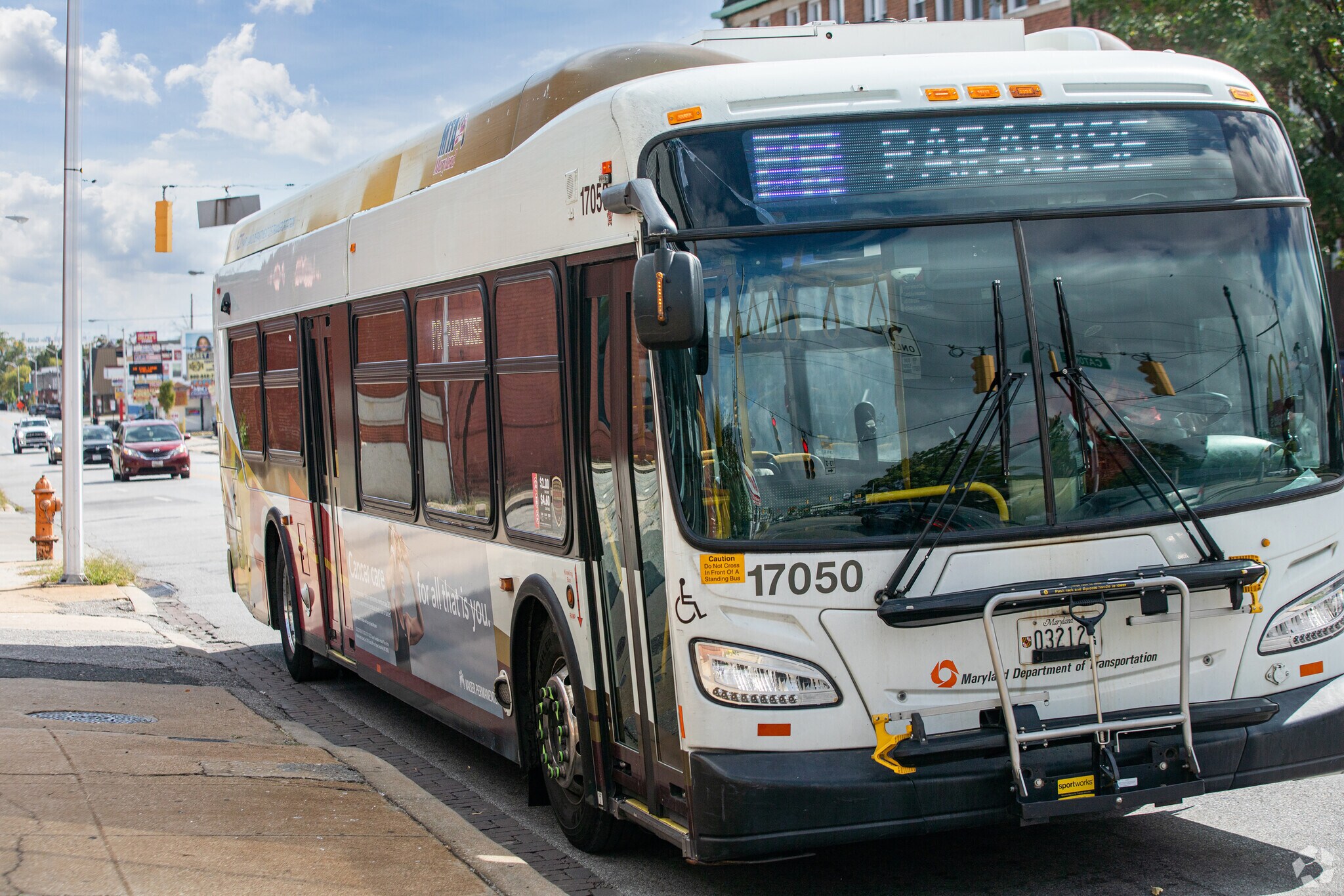 Bus stops are found all around Hunting Ridge, for easy transport throughout Baltimore.