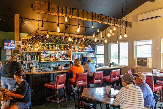 The Fogg Brook Brewery at the nearby golf course is a popular local spot in Newport, ME.