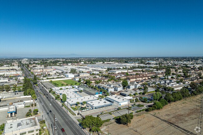 An aerial view of Howard Tanner School in Paramount.