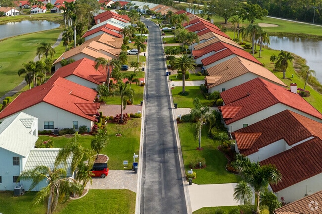 Cross Creek homes feature Mediterranean design with scenic ponds and lush landscaping.