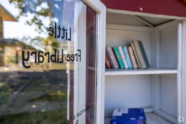 A little free library adds to the community spirit in Robberson.