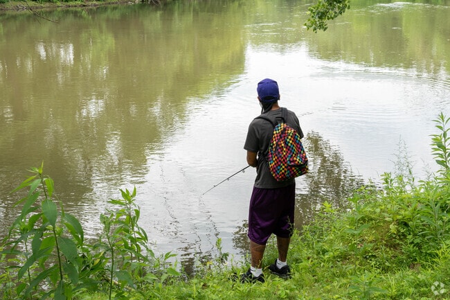 Enjoy the solitude of fishing on the Mahoning River at Perkins Park.