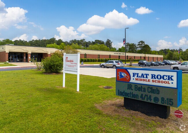 Flat Rock Middle School is in Tyrone, GA.