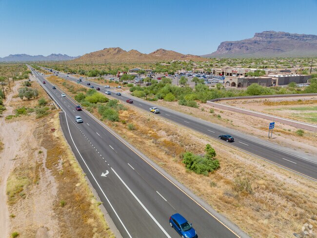 The US-60 highway serves as the main artery in and out of the Gold Canyon community.