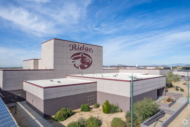 Artwork on school building at Mountain Ridge High School in Glendale.