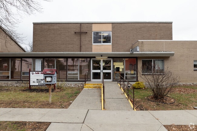 The main entrance of All Saints.