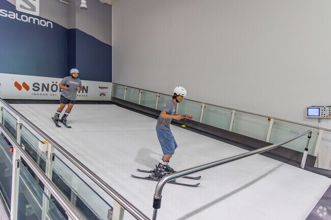 Learn or practice skiing and snowboarding at Snöbahn Action Sports Center.