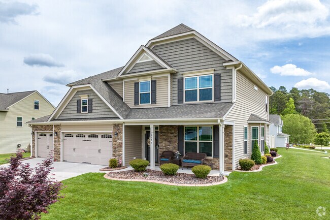 Certain new homes in Festival Park draw inspiration from the Craftsman style.