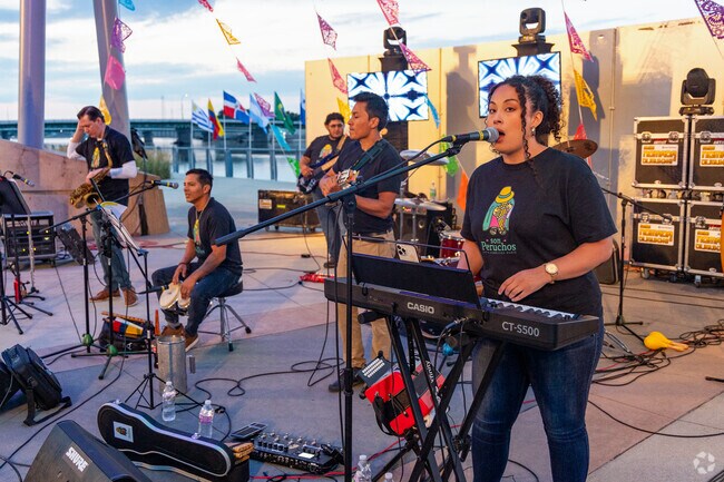 Doe's residents attend the Fiesta Latina in Downtown Waterloo.