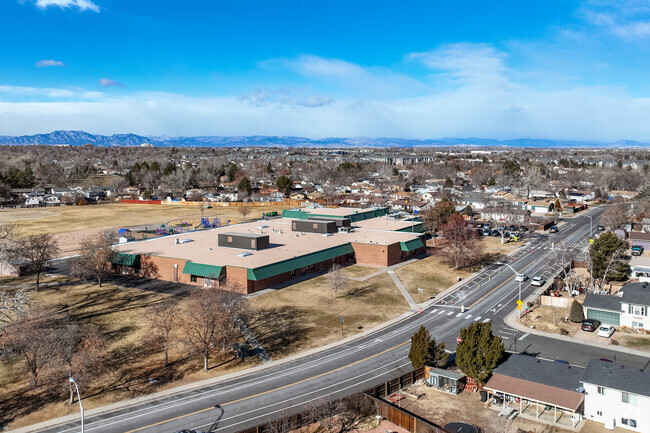 An overview of Woodglen Elementary School in Thornton, Colorado.