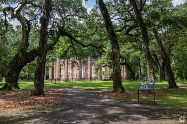 The Old Sheldon Church Ruins are a popular historical site in town.