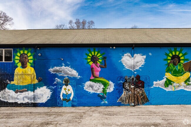 Black Art in America in Semmes Park brings local artists together to create community murals that celebrate the neighborhood’s rich cultural heritage.