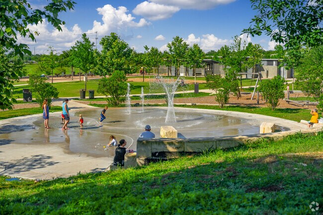 Larger city parks have splash pads for the kids to cool off and play.