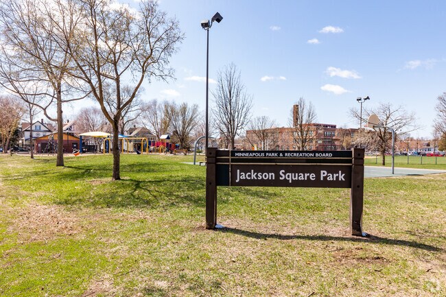 Jackson Square Park Signage in Holland Neighborhood.