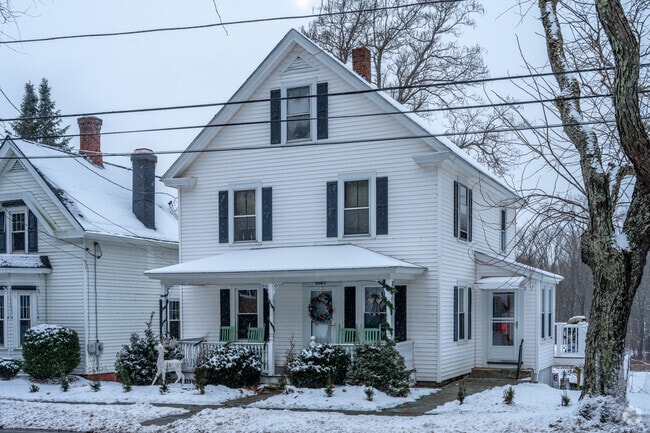 A Colonial home in Palmer is decorated for the holidays.
