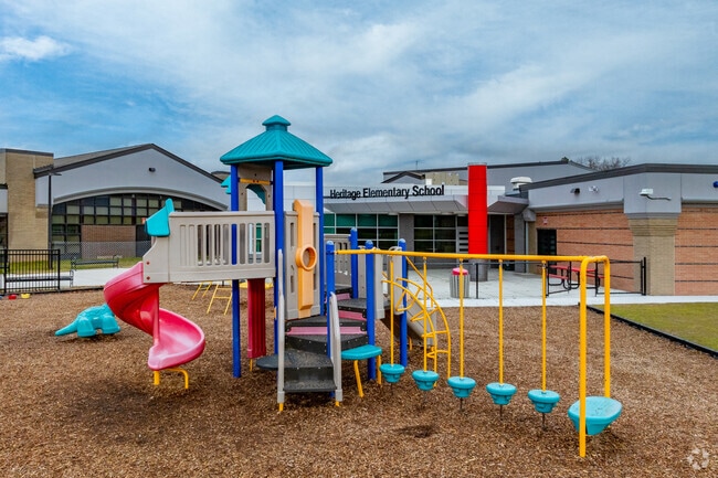 Enjoy modern and fun playground equipment at Heritage Elementary School.
