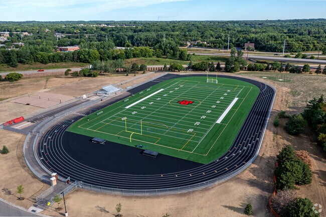 Overview of Central Middle School football field located in Eden Prairie MN.