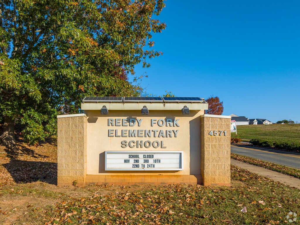 Reedy Fork Elementary School sign.