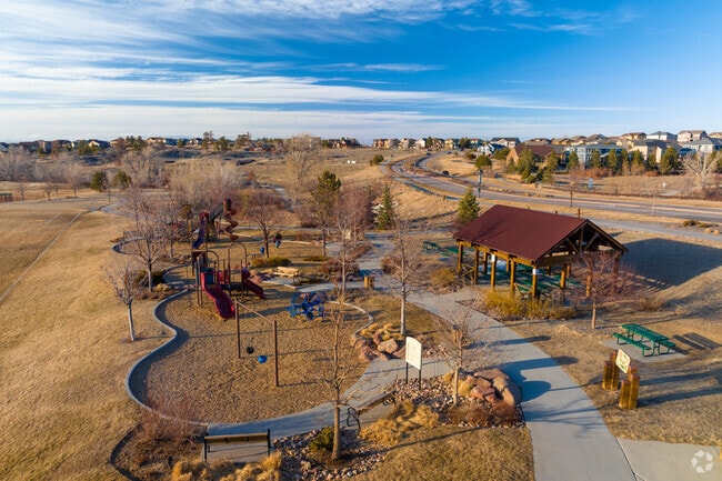 Scenic overview of Tallman Meadow Park in Parker, Colorado.