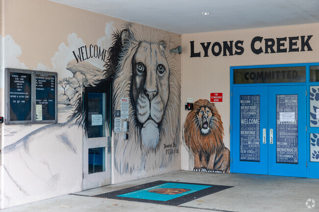 Lyon Creek Middle School wall art decoration.