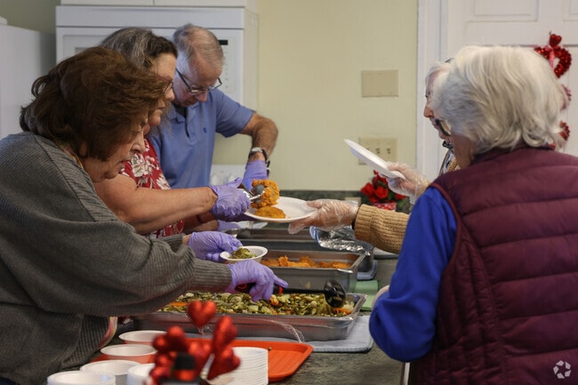 Seniors in North Reading look forward to the catered lunch at the Senior Center.