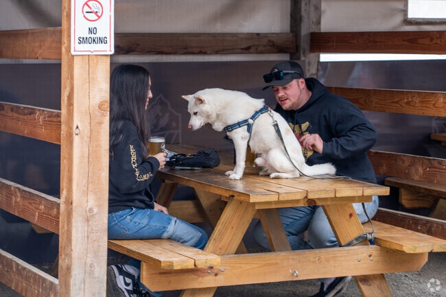 Enjoy the outdoor seating with your pup at the Sports Bar and Grill.