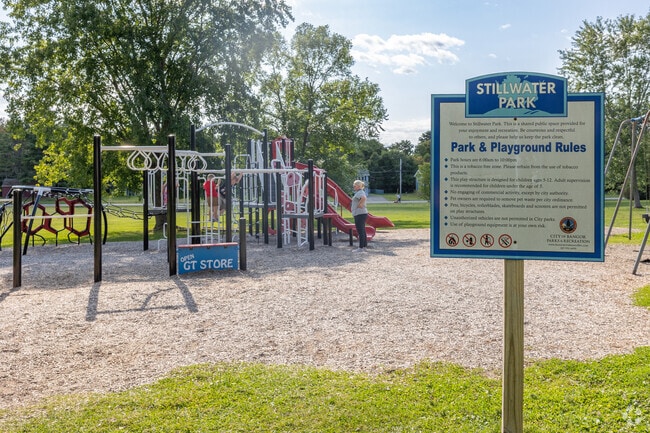 Children can enjoy the play structure at Stillwater Park in West Side Village.