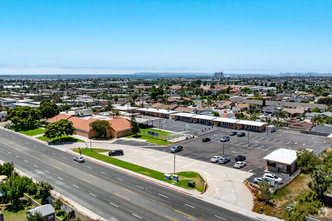 A view from above Palomar High School shows its small but essential campus.