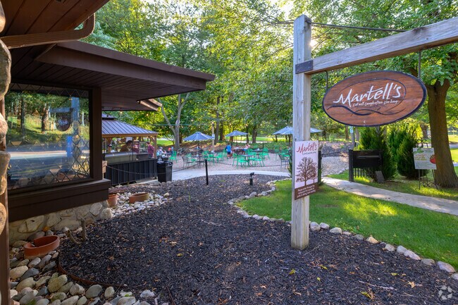 Martell's, located near Hill N Brook, has wonderful lakeside dinning during the summertime.