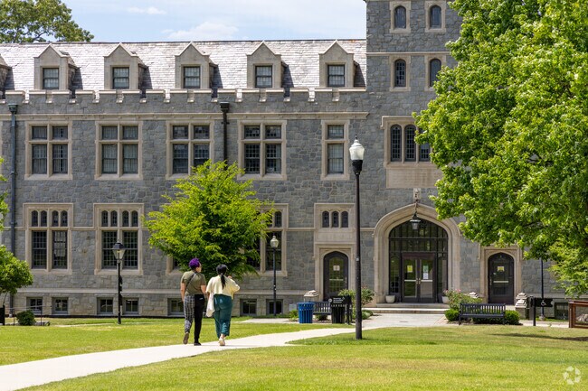 Students walk on the campus of Oglethorpe University in Brookhaven.