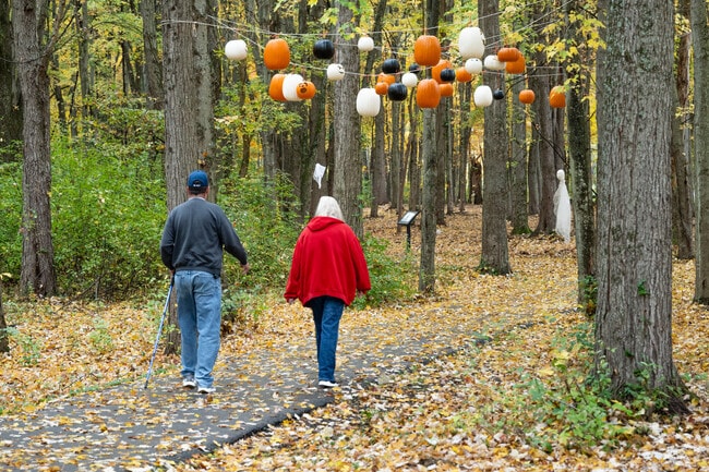 Pedestrians enjoy walking at the Historic Mead Preserve in Stonebridge.