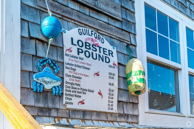 Lobster Pound in Guilford is known for their incredible Hot Lobster Roll.