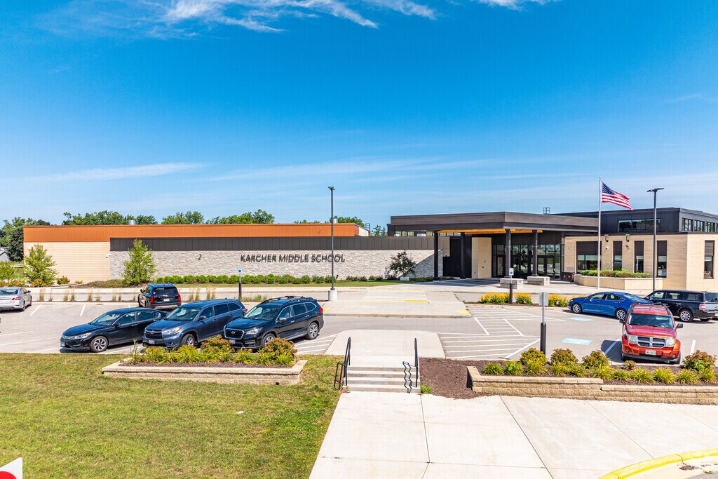 Nettie E. Karcher School is a public middle school in Burlington, Wisconsin.