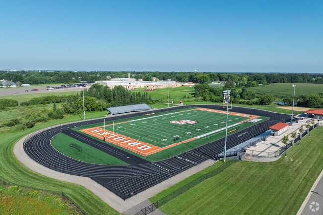 Stanley-Boyd High School has a modern sports field and track on campus.