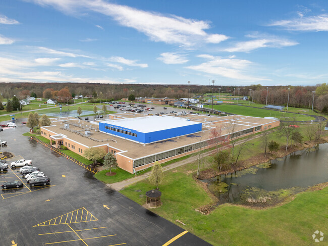 An aerial view of Clermont Northeastern High School showing the layout of their campus.