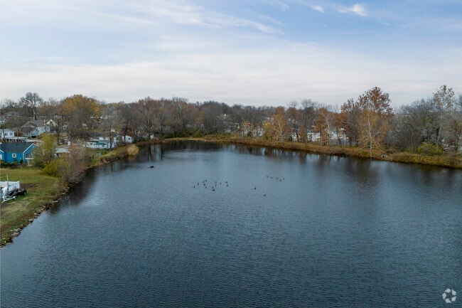 Hutchins Park has a massive lake in the center of the park.